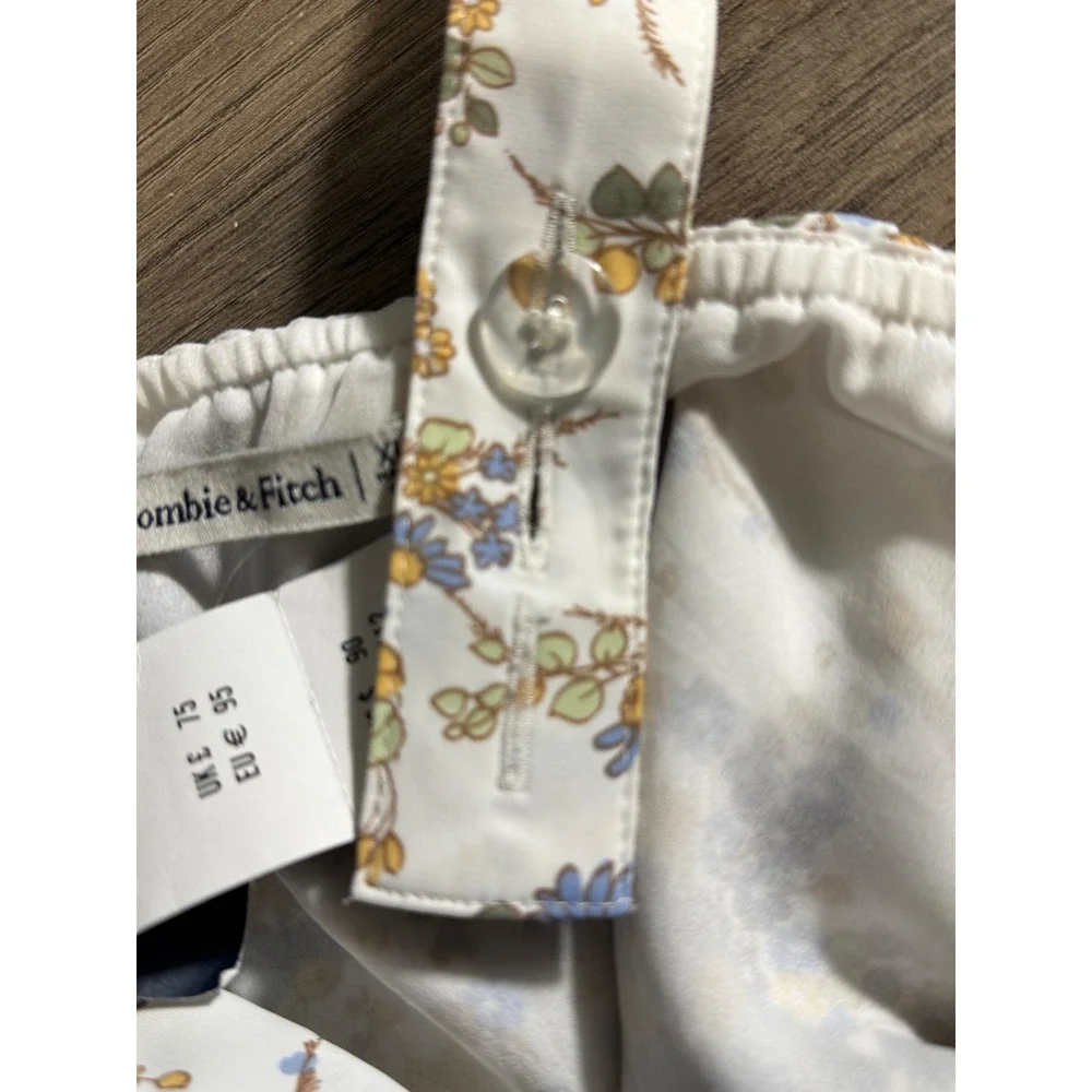 Abercrombie Fitch Floral Maxi Dress NWT Tie Front Womens XLT tall‎ leg slit